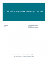 COVID-19 rapid guideline: managing COVID-19 NICE guideline [NG191]:  updated: 10 March 2022